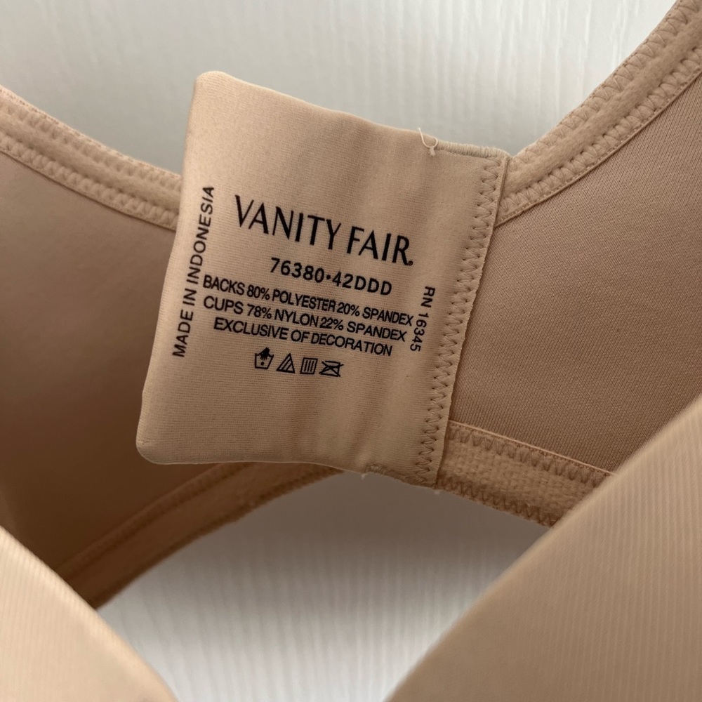 Vanity Fair Women's Beauty Back Full Figure Underwire Bra SZ 42DDD - Picture 2 of 5